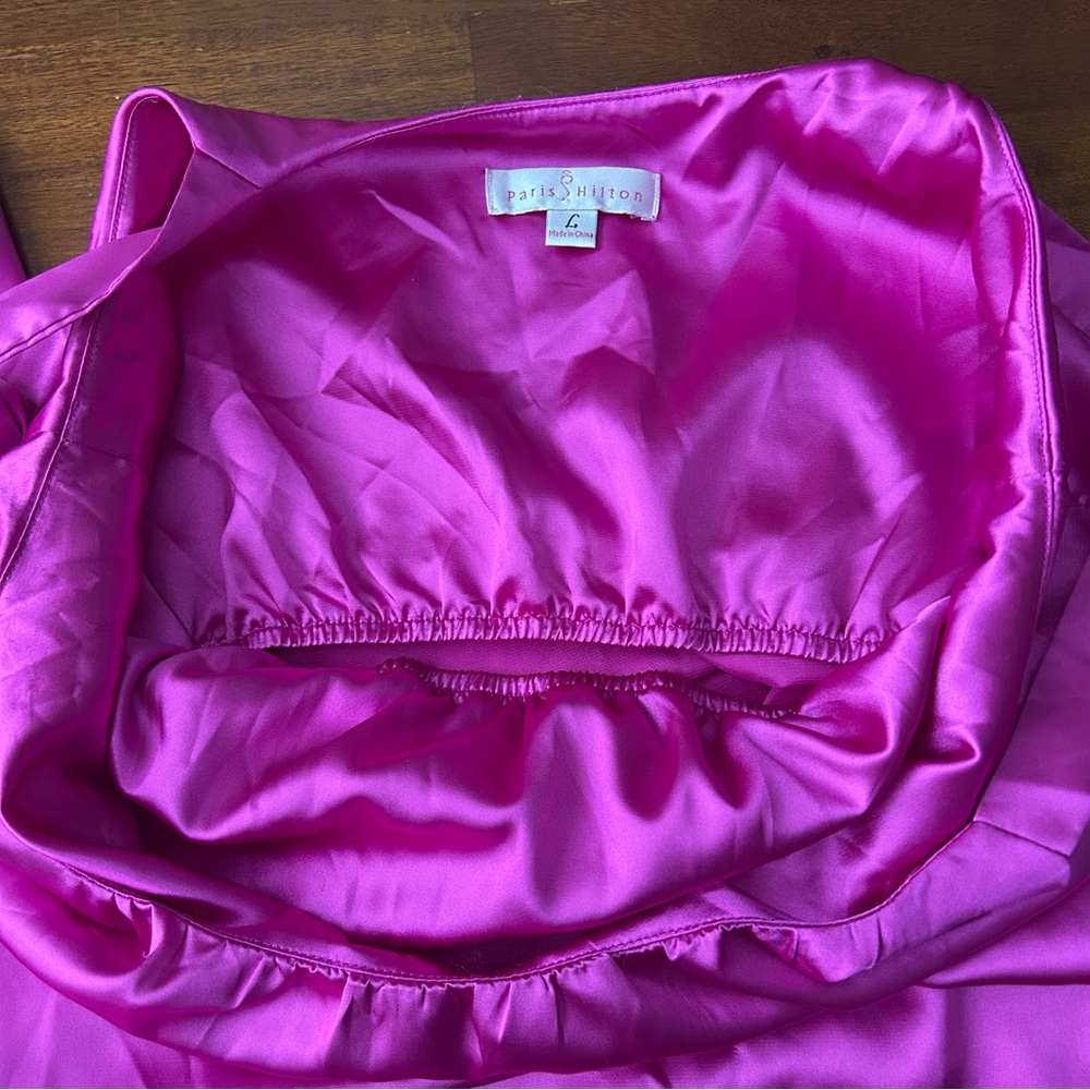 Paris Hilton Y2K Vintage hot pink satin slip dress L - Picture 7 of 7